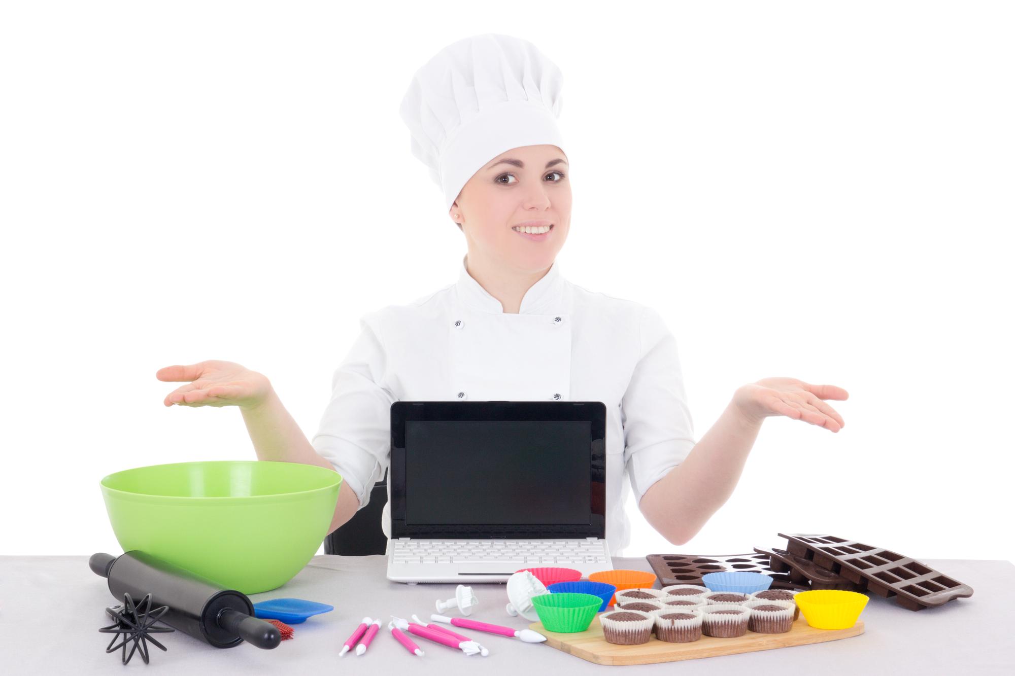 Chef teaching with modern kitchen tech