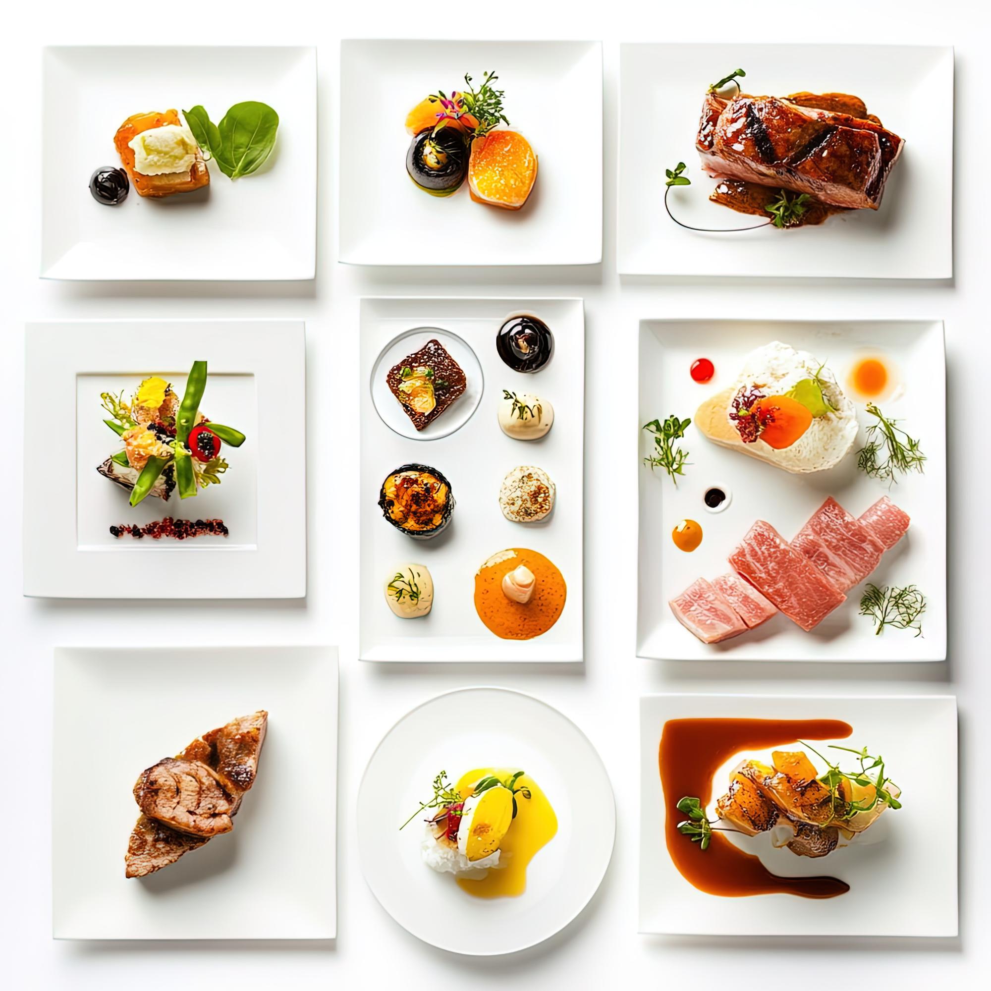 Small collage of course interface and plated food